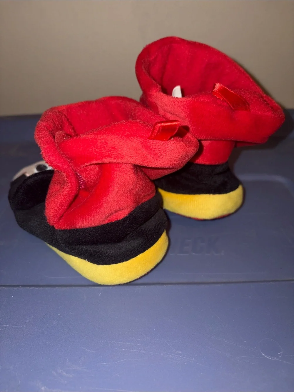Disney Mickey Mouse Plush Slipper Boots in Red, Black, Yellow